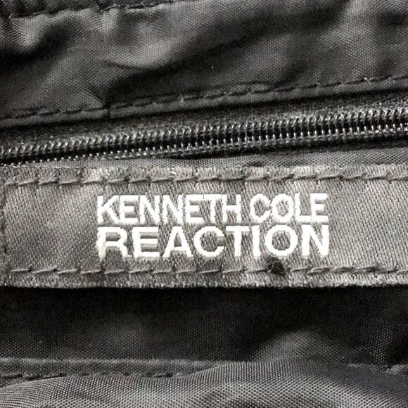Kenneth Cole Reaction Black Pebbled Leather XL Double Handle Shoulder Tote Bag - Picture 14 of 15